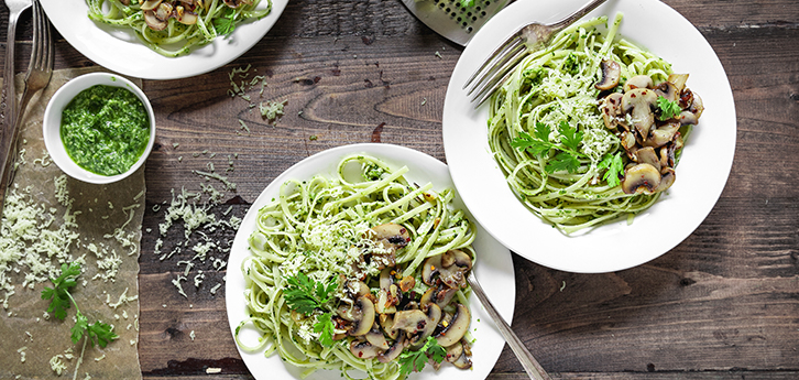 Del Monte SPAGHETTI with Garlic mushroom and Cilantro PestoÂ  Recipe